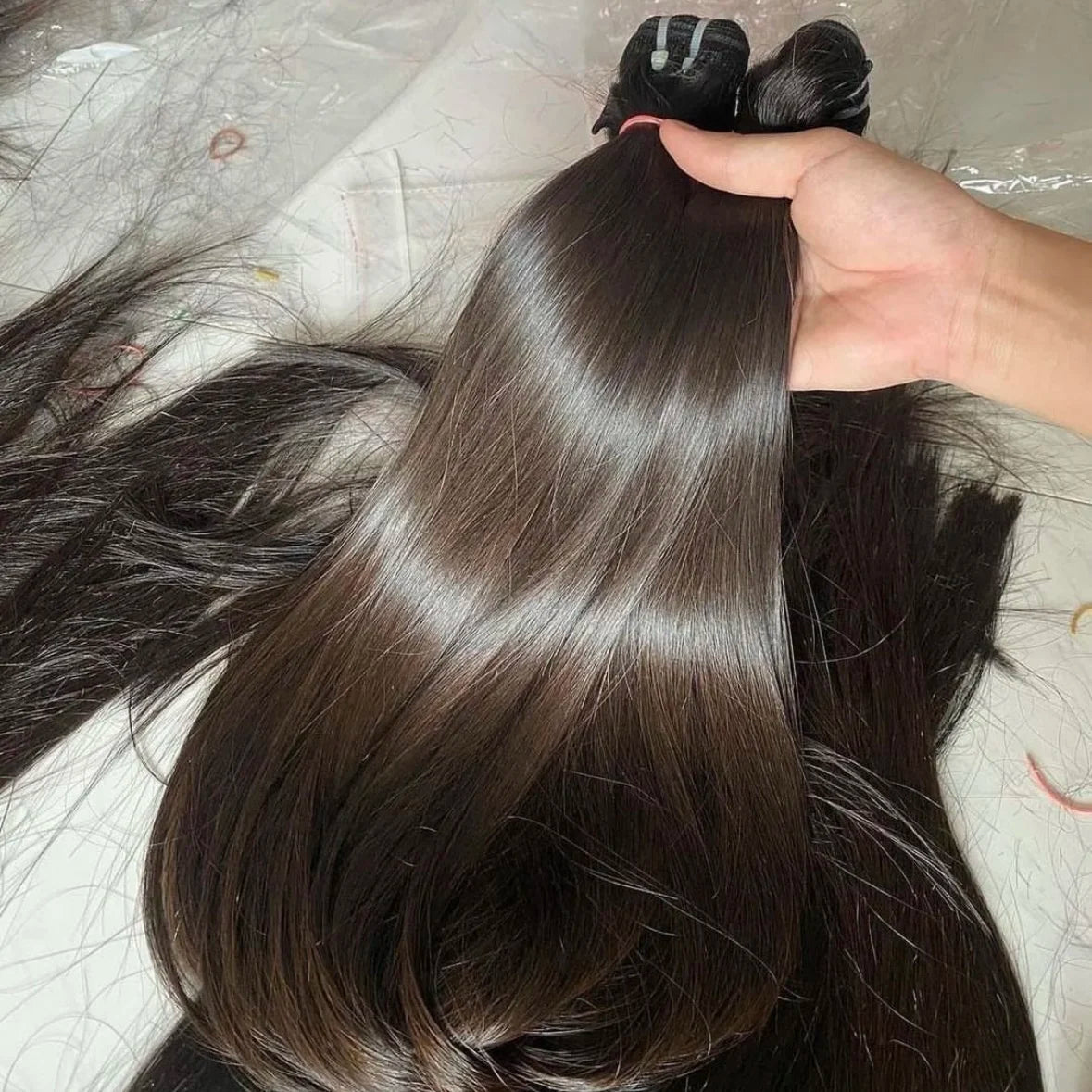 Unprocessed  Virgin Cuticle Aligned Cambodian Raw Hair bundles straight