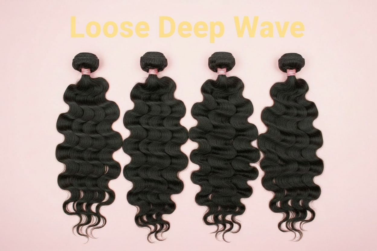 Unprocessed  Virgin Cuticle Aligned Cambodian Raw Hair bundles LOOSE DEEP  wave